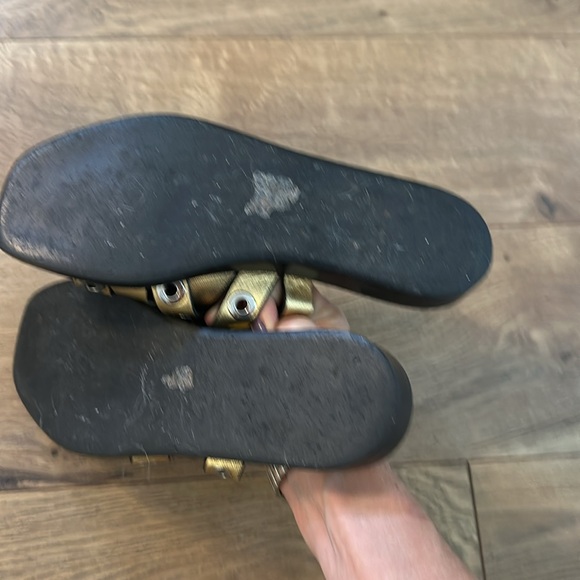 Rag & Bone Gold Sandals with Wooden Heel - Picture 5 of 6
